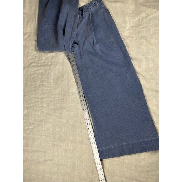 Corey Womens Sz 0 stretch denim pleated front cropped wide leg pants comfort - Picture 8 of 9